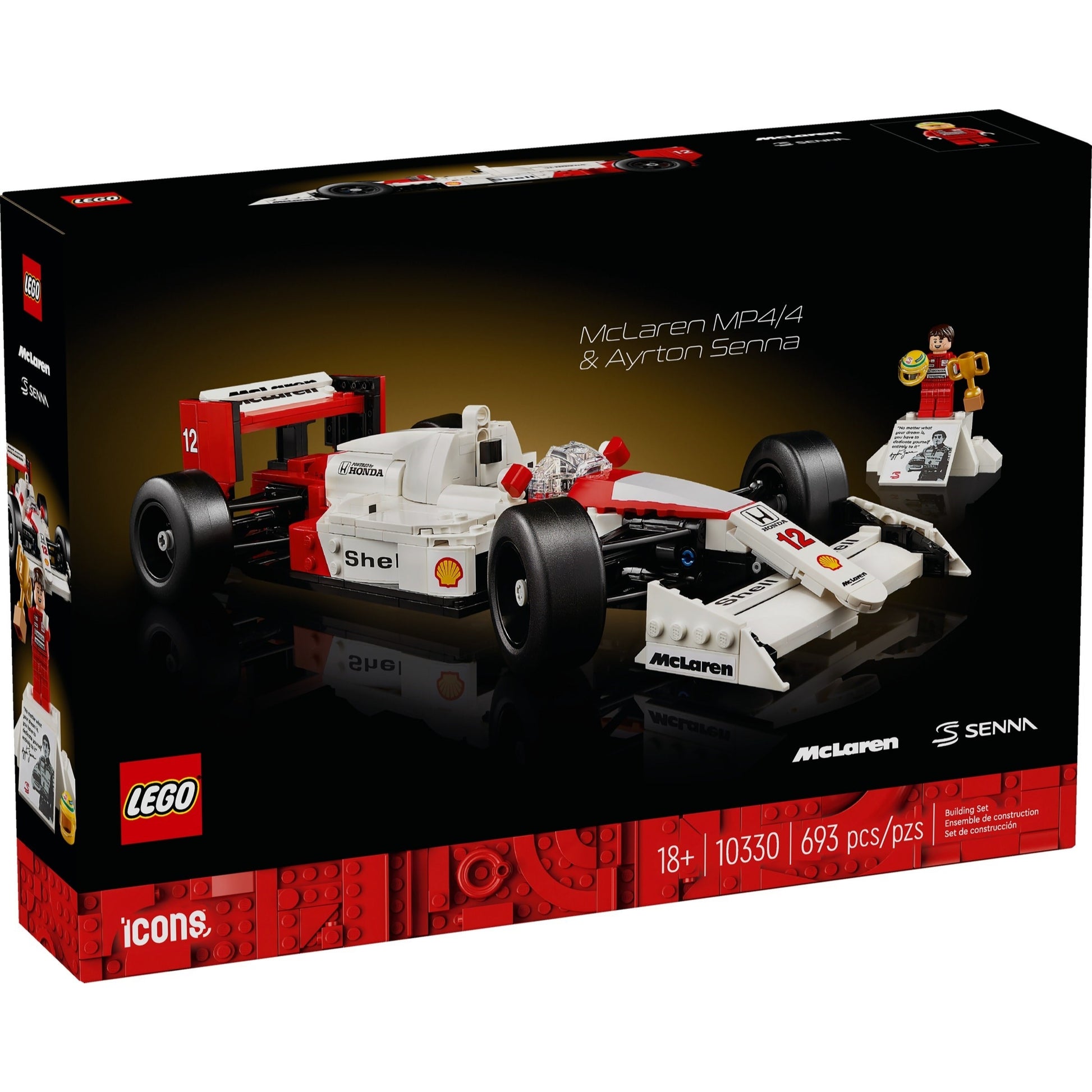 LEGO Icons 10330 - McLaren MP4/4 și Ayrton Senna - cutie fata