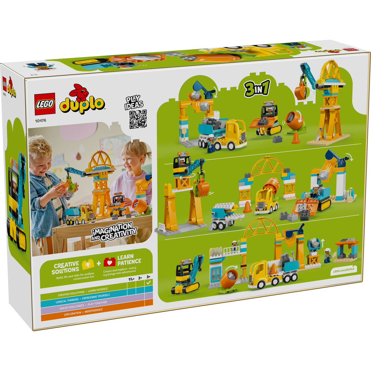 LEGO DUPLU 10476 Șantier și vehicule de construcții 3 în 1 - cutie spate