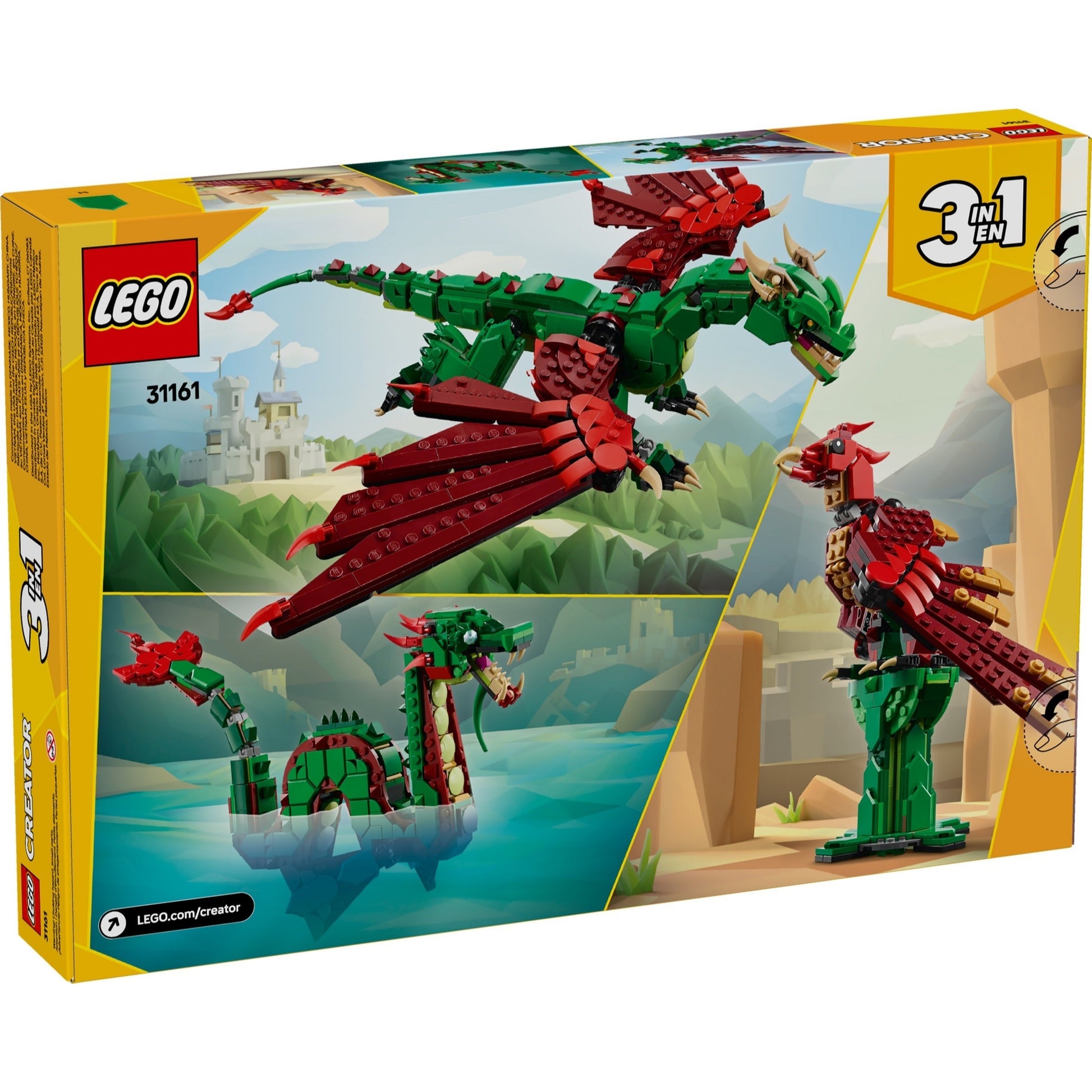 LEGO Creator 31161 - Dragon medieval - cutie spate