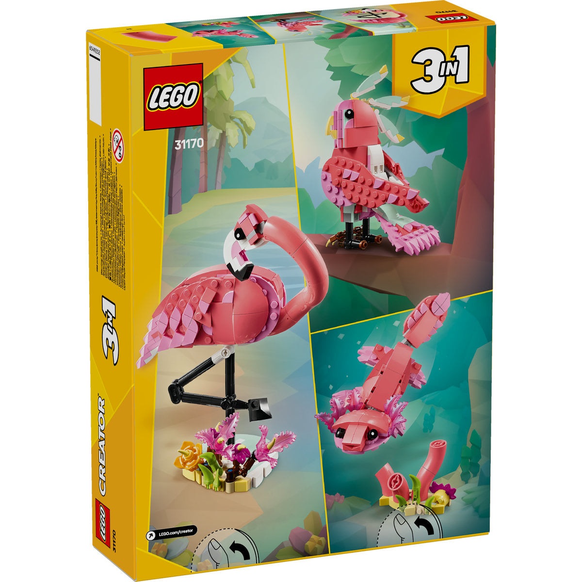 LEGO Creator 31170 Animale sălbatice: Flamingo roz - cutie spate