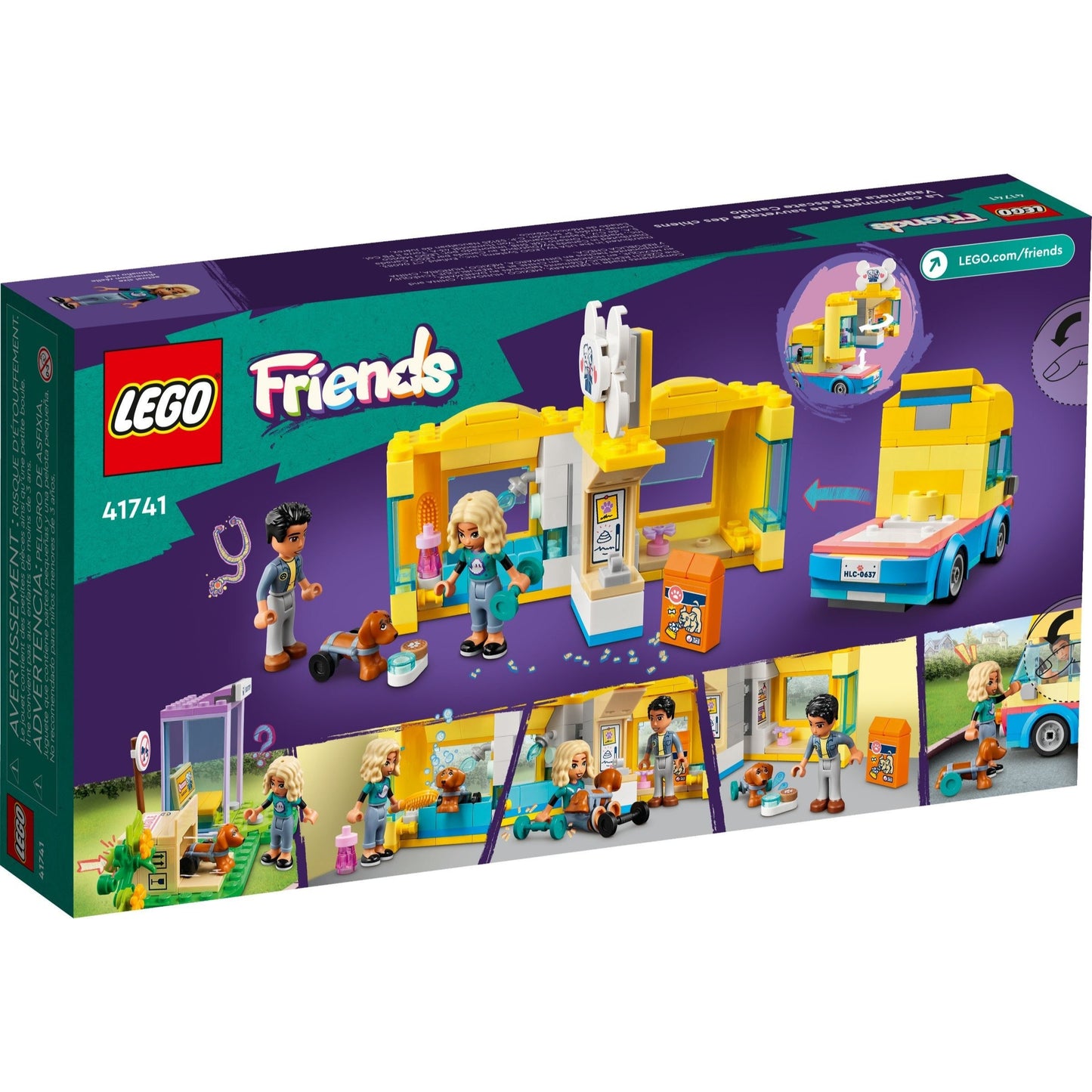 LEGO Friends 41741 - Furgonetă pentru salvarea câinilor - cutie spate