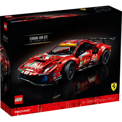 LEGO Technic 42125 - Ferrari 488 GTE “AF Corse #51” - cutie fata