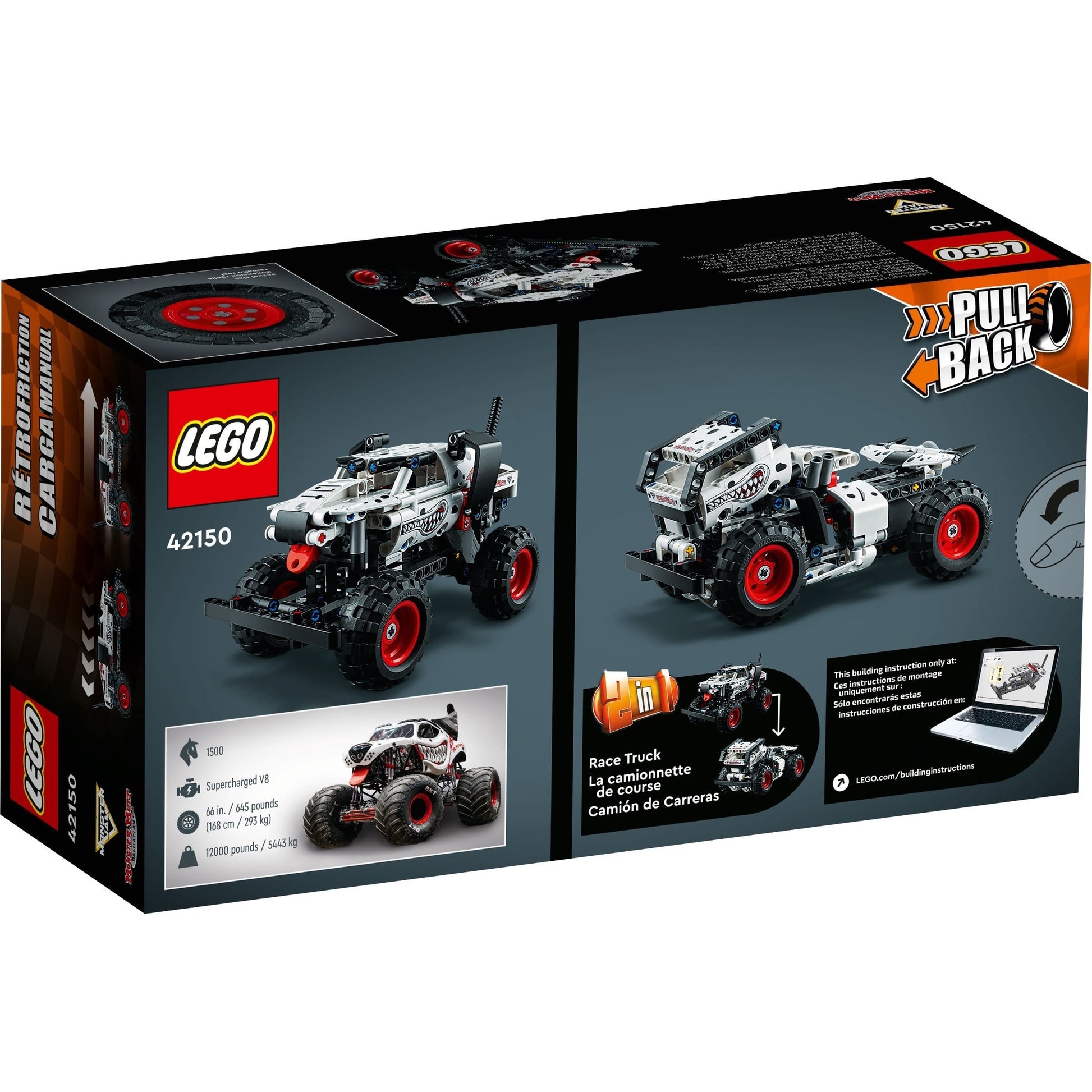 LEGO Technic 42150 - Dalmațian Monster Jam™ Monster Mutt™ - cutie spate