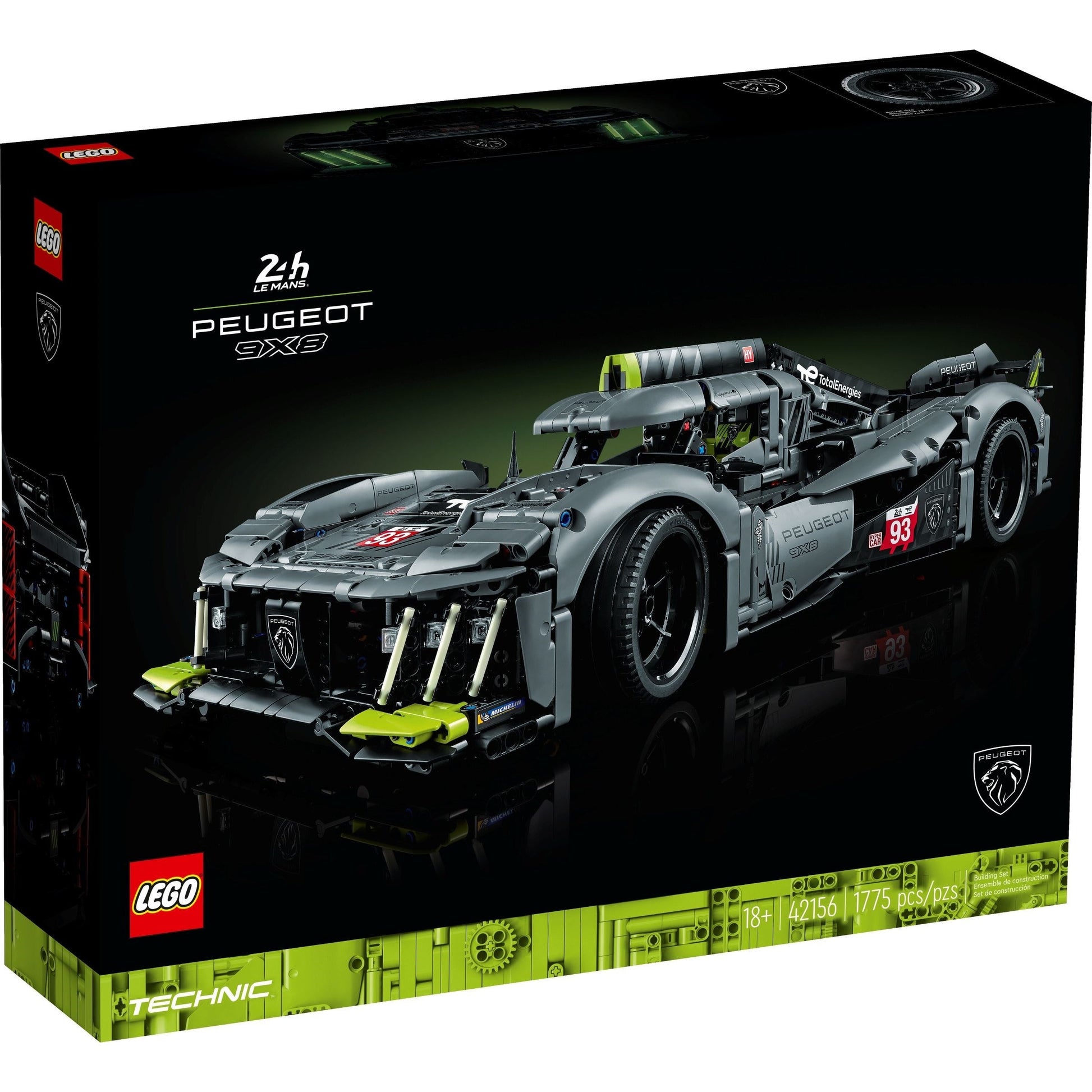 LEGO Technic 42156 - PEUGEOT 9X8 24H Le Mans Hybrid Hypercar - cutie fata