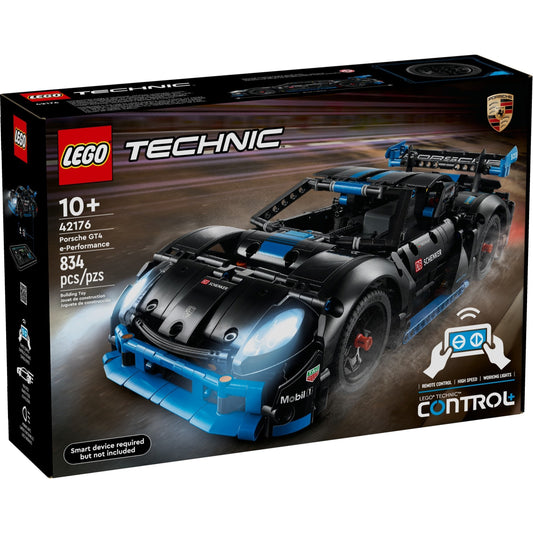 LEGO Technic 42176 - Mașina de curse Porsche GT4 e-Performance - cutie fata