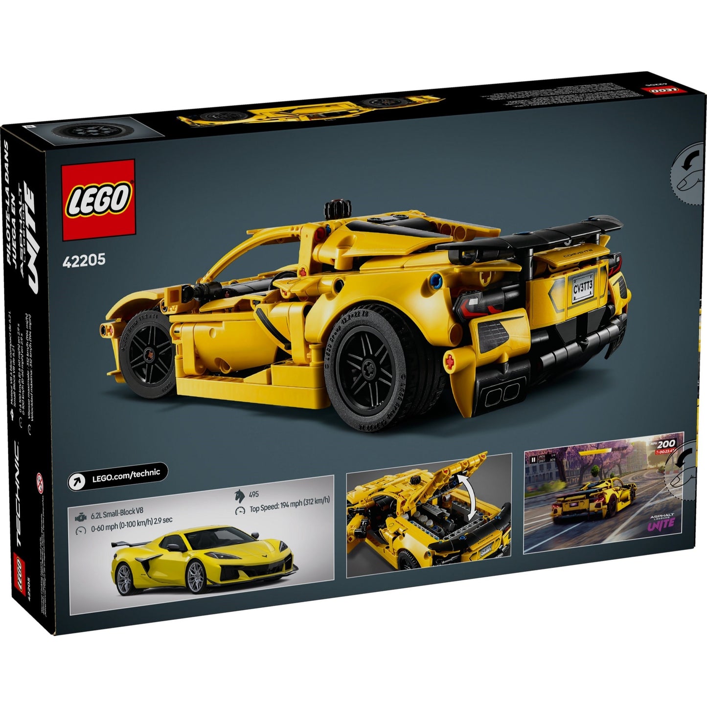 LEGO Technic 42205 - Chevrolet Corvette Stingray - cutie spate
