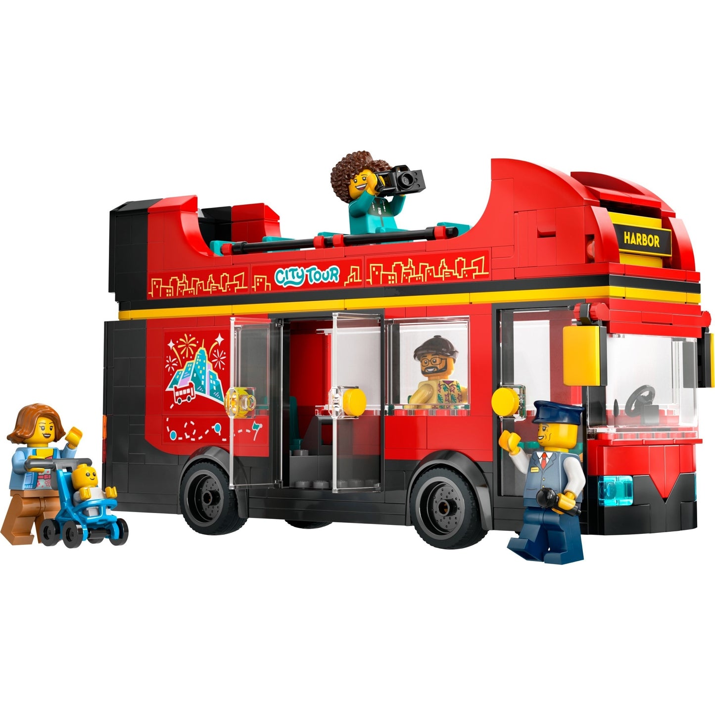 LEGO City 60407 - Autobuz turistic roșu cu etaj - set construit