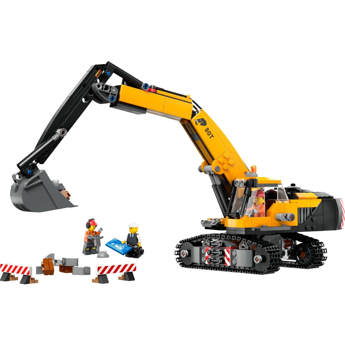 LEGO City 60420 - Excavator galben de construcții - set construit
