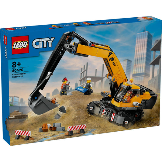 LEGO City 60420 - Excavator galben de construcții - cutie fata