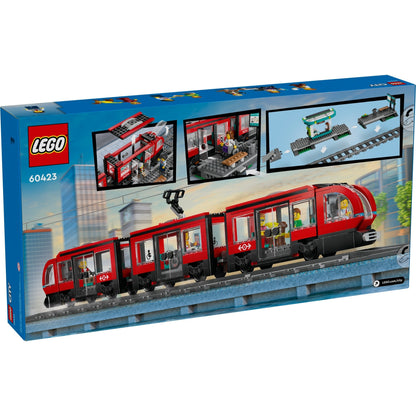 LEGO City 60423 - Stație și tramvai în centrul orașului - cutie spate