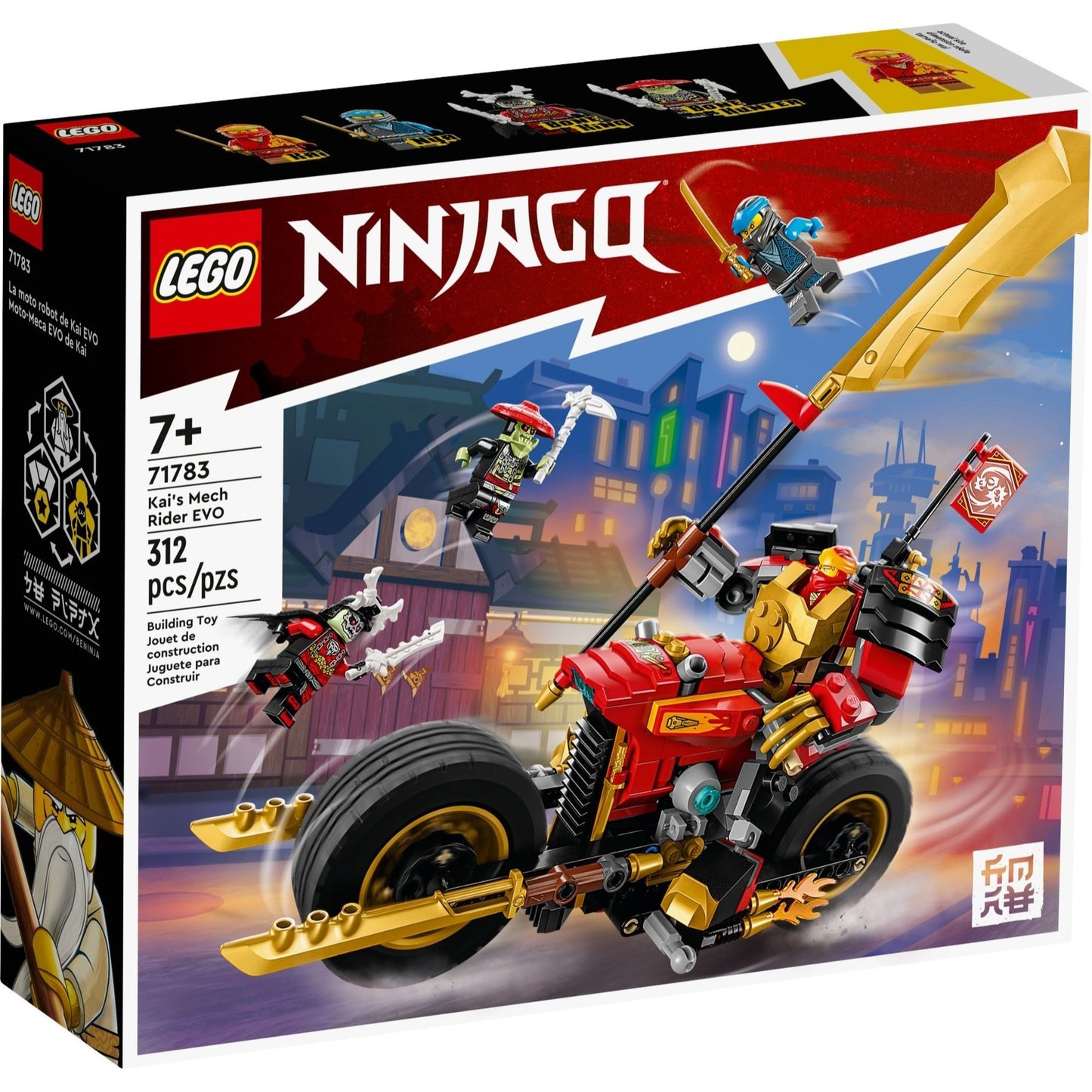 LEGO NINJAGO® 71783 - Motocicleta robot EVO a lui Kai - cutie fata