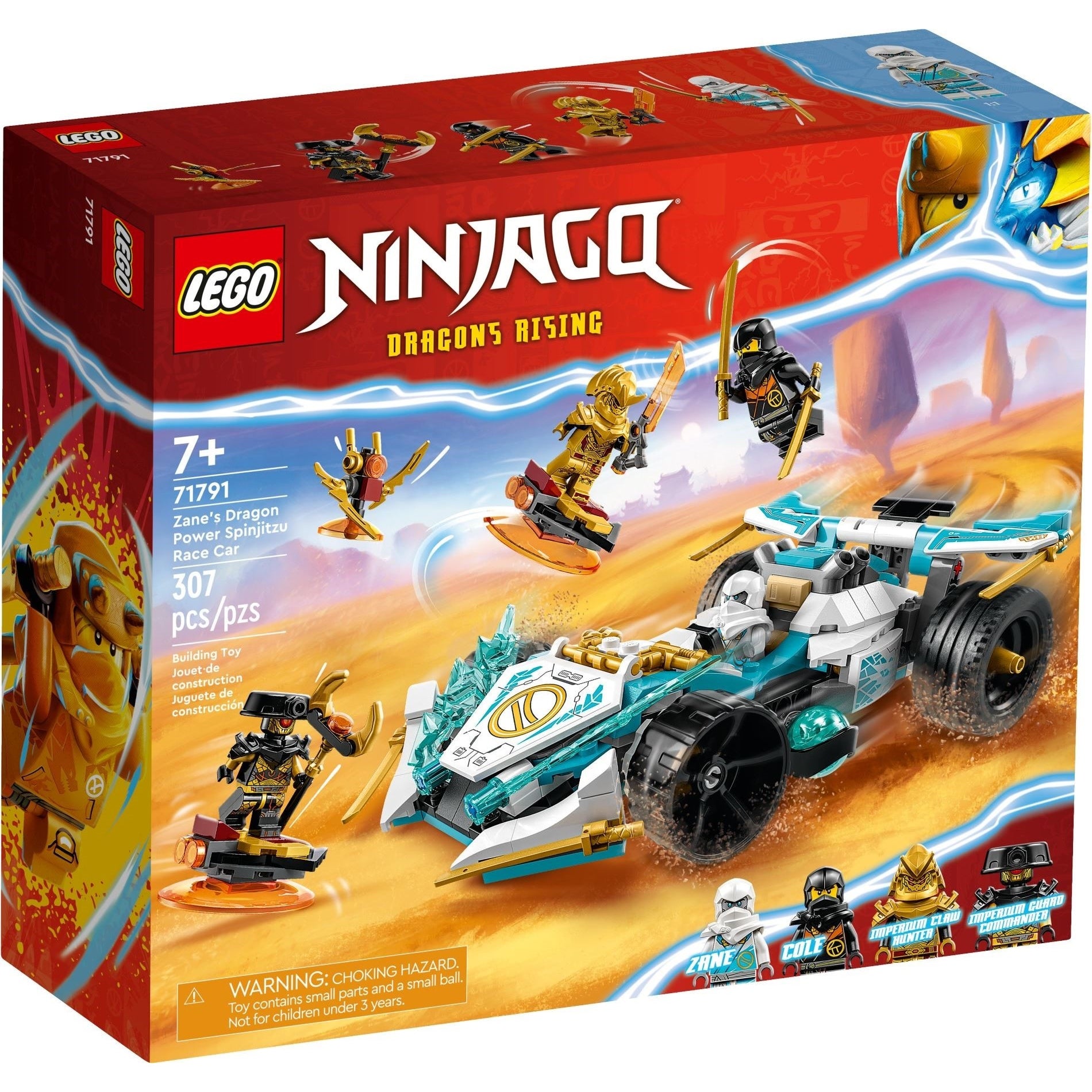 LEGO NINJAGO® 71791 - Mașina de curse Spinjitzu a lui Zane cu puterea dragonului - cutie fata