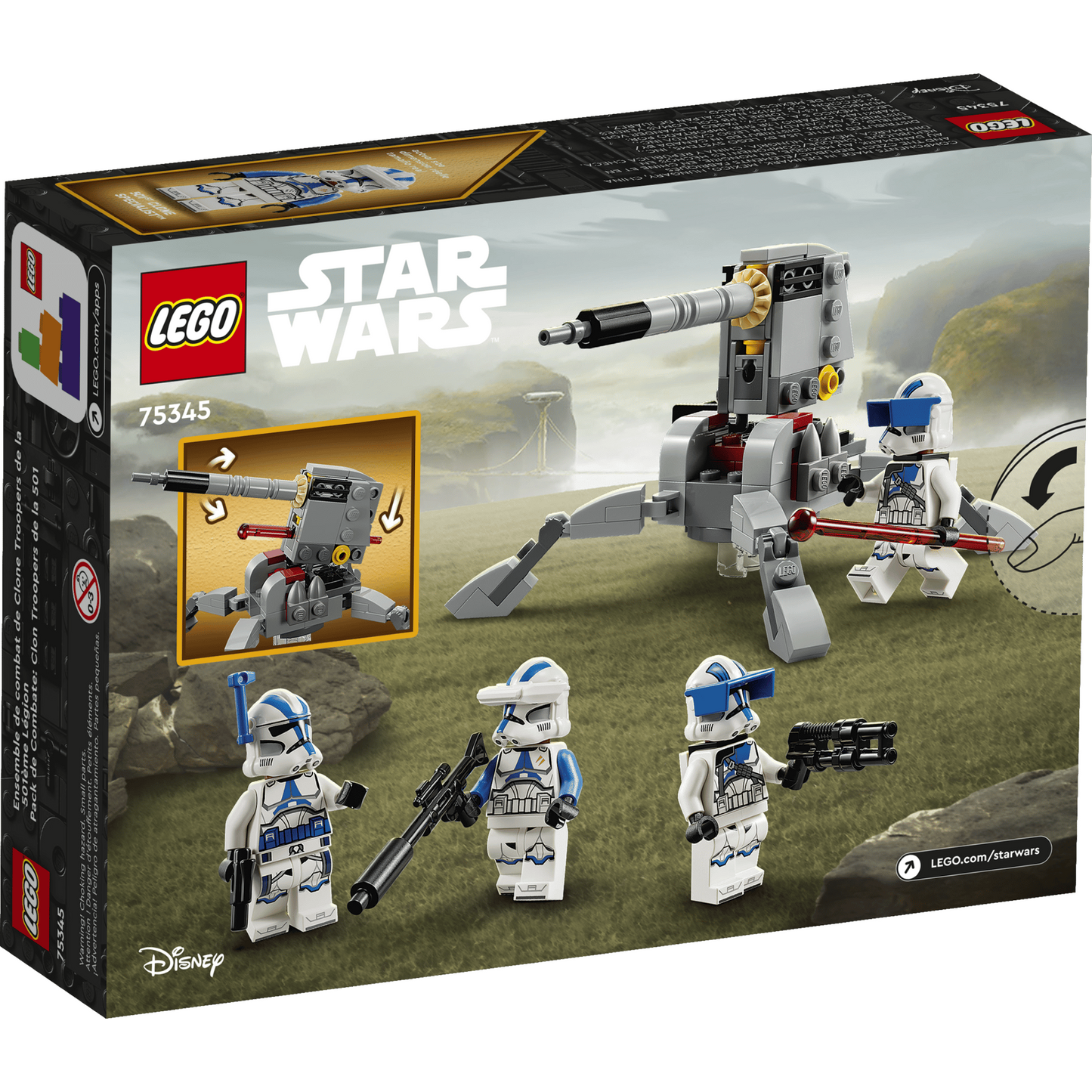 LEGO Star Wars™ 75345 - Pachet de lupta Clone Troopers™ divizia 501 - cutie spate