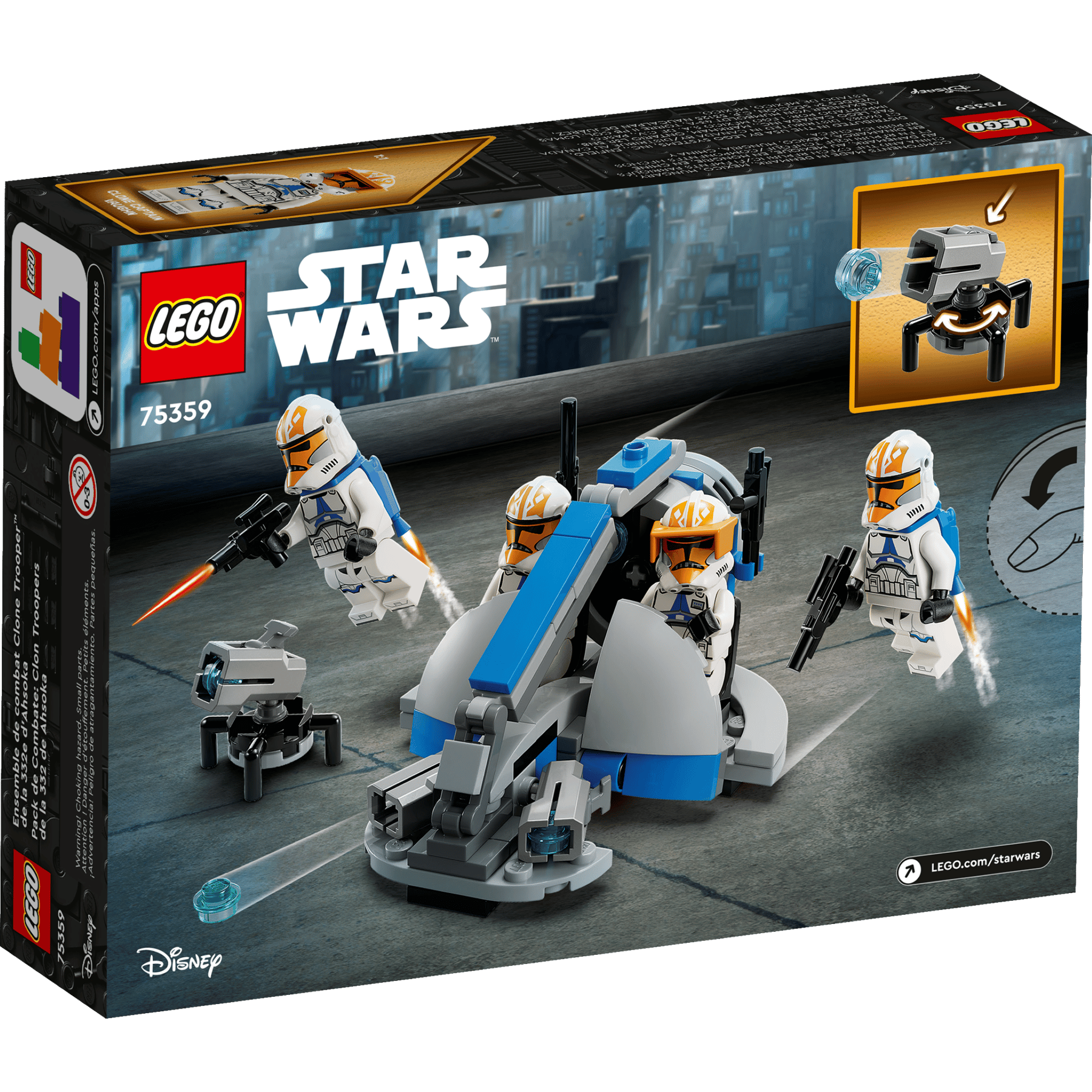 LEGO Star Wars™ 75359 - Pachet de luptă Clone Trooper™ al lui Ahsoka™ din Compania 332 - cutie spate