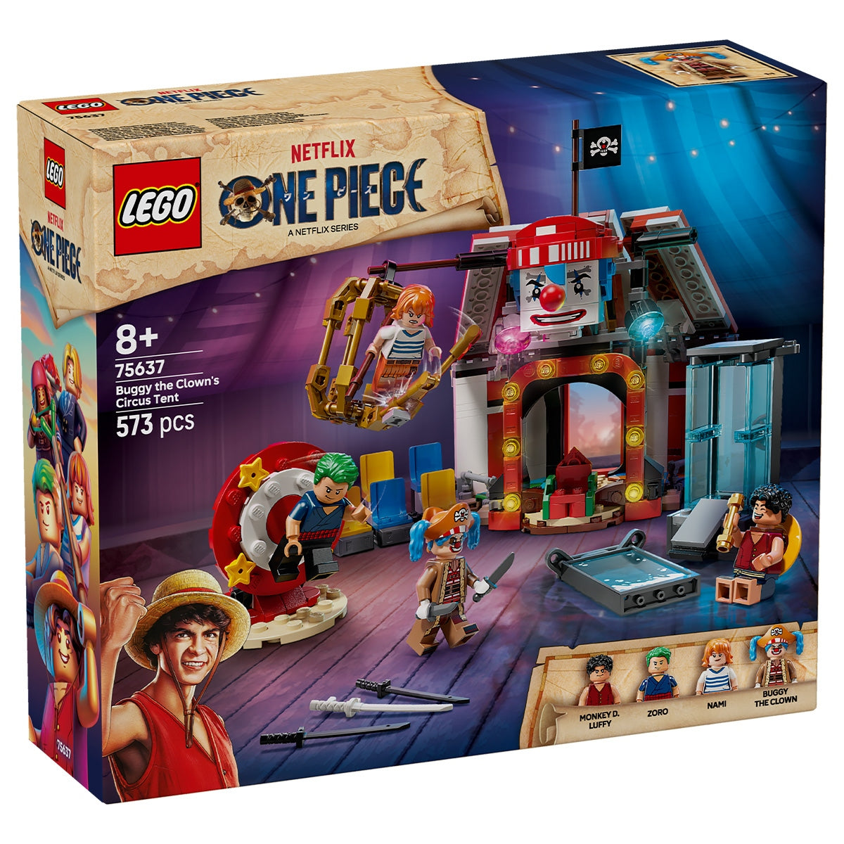 LEGO One Piece 75637 - Cortul de circ al clovnului Buggy - cutie fata