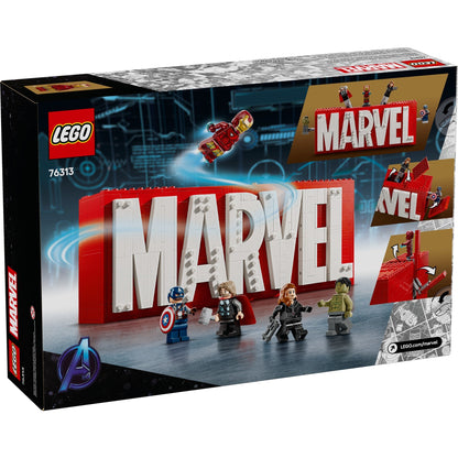 LEGO Marvel 76313 - Siglă și minifigurine MARVEL - cutie spate