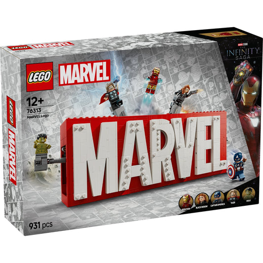 LEGO Marvel 76313 - Siglă și minifigurine MARVEL - cutie fata