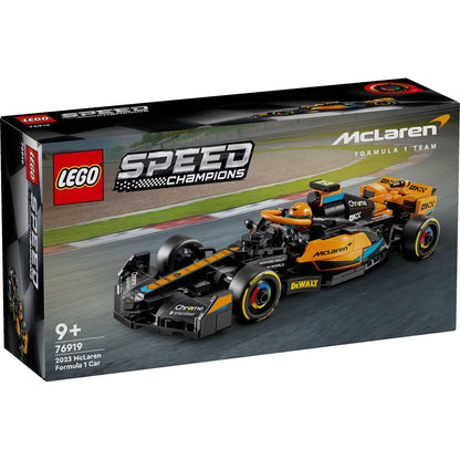 LEGO Speed Champions 76919 - Mașină de curse McLaren de Formula 1 2023 - cutie fata