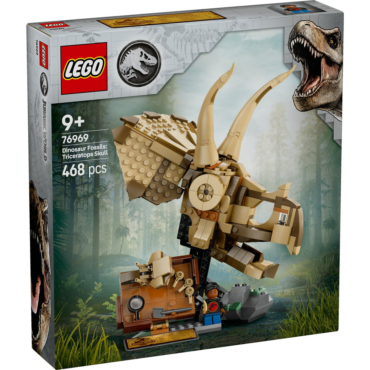 LEGO Jurassic World 76969 - Fosile de dinozaur: craniu de Triceratops - cutie fata