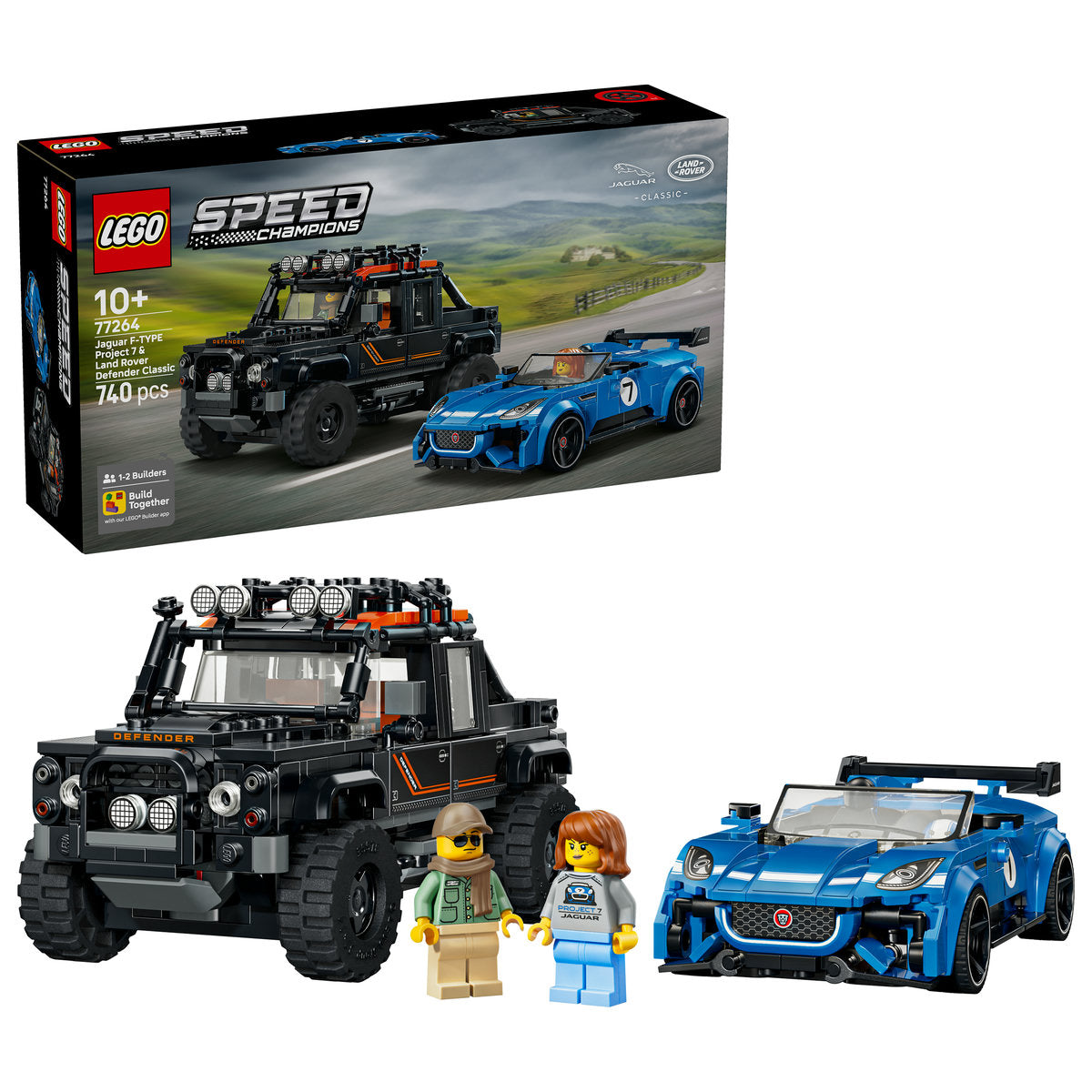 LEGO Speed Champions 77264 Jaguar Project 7 și Land Rover Defender